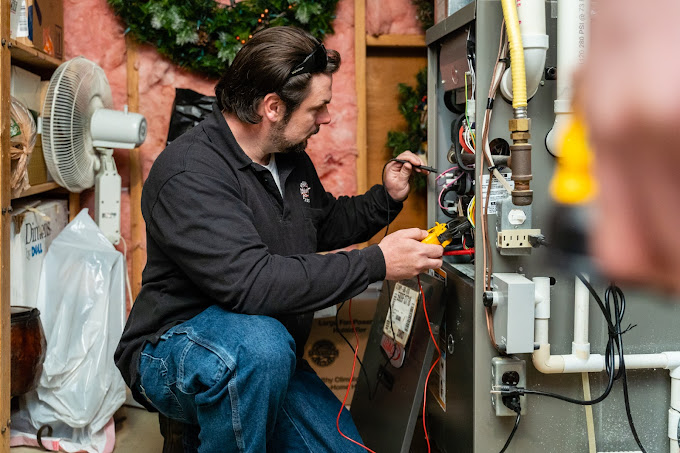 Man working on plumbing